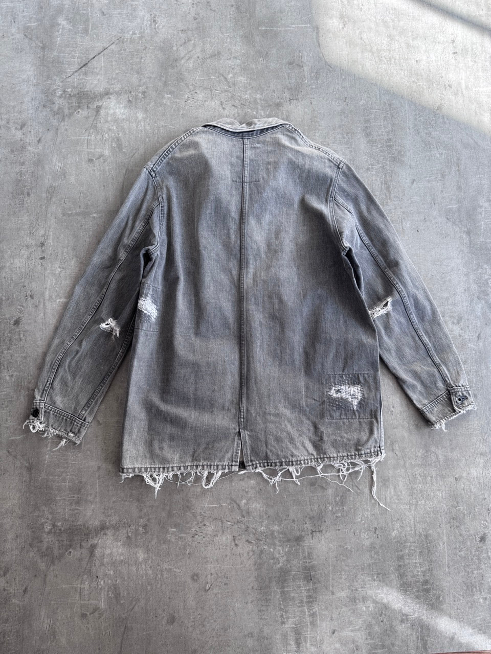 Neighbourhood Grey Distressed Denim Jacket