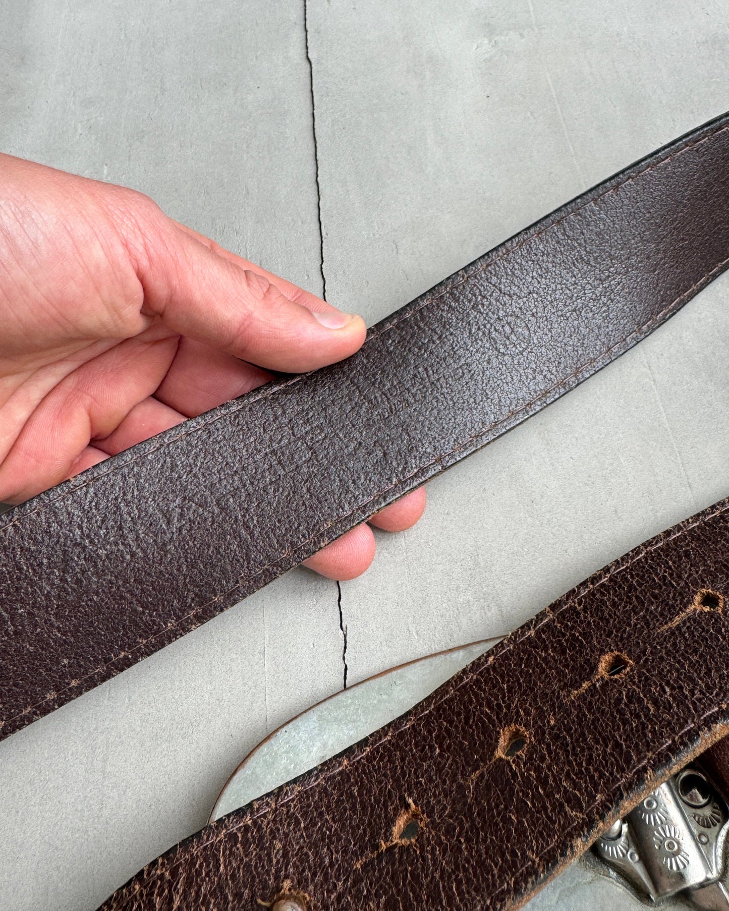 DSQUARED2 METAL AND LEATHER BELT | O/S, Brown