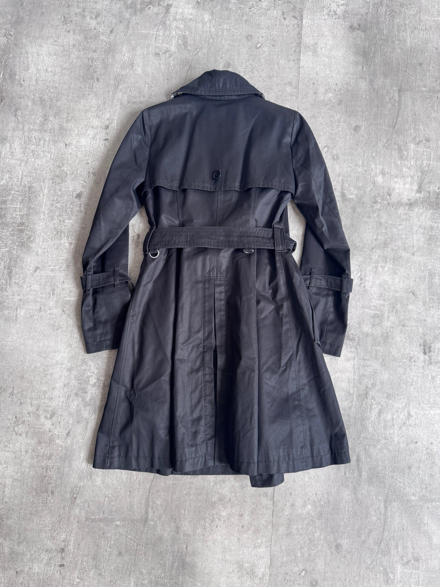 Burberry Wool Lined Double Breasted Black Trench
