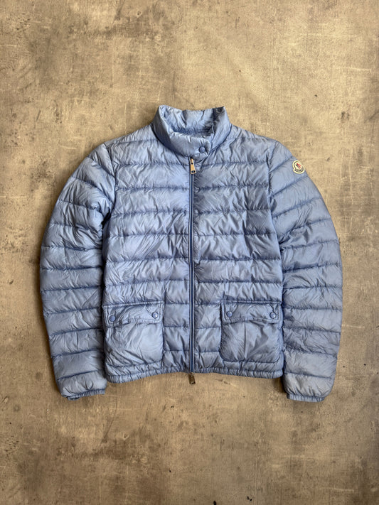 Moncler Lans Down Light Blue Nylon Leger Puffer Jacket