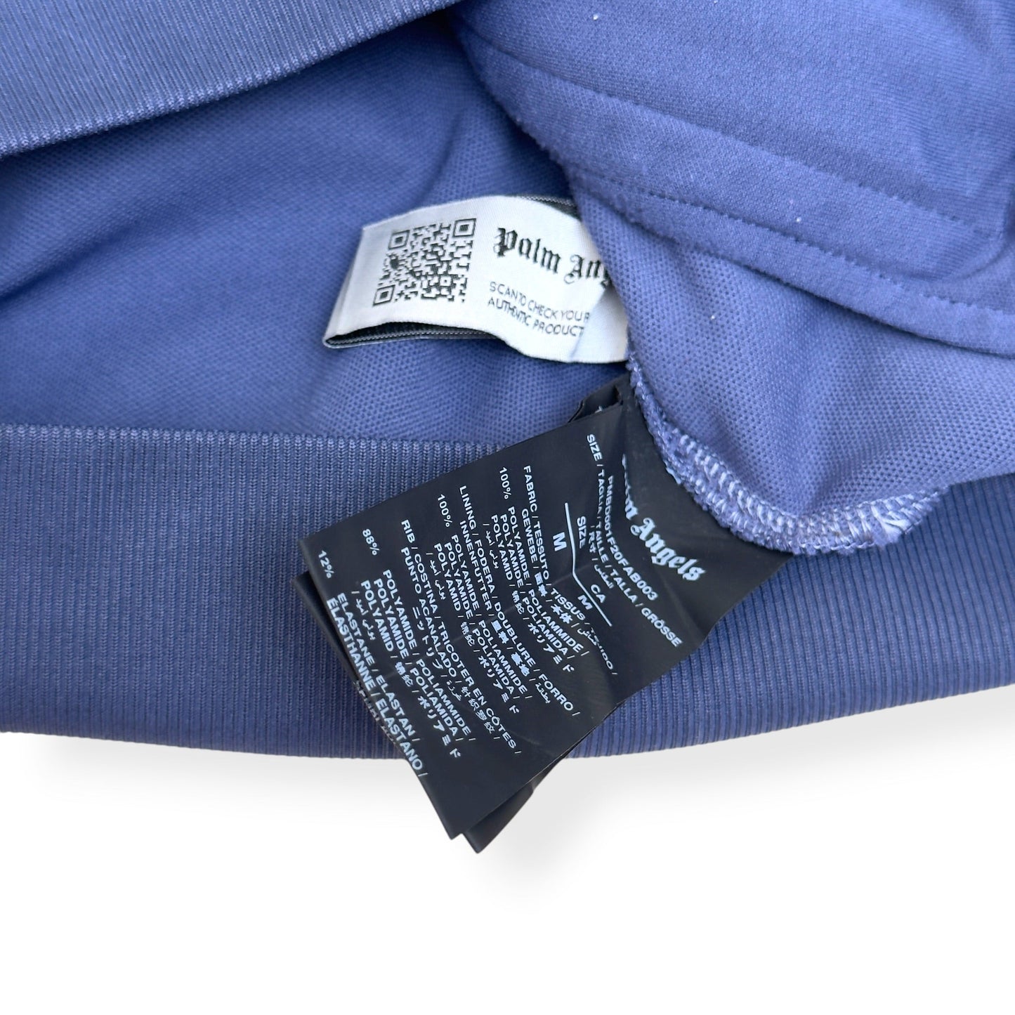 PALM ANGELS GARMENT DYED TRACK JACKET BLUE M | Medium, Blue