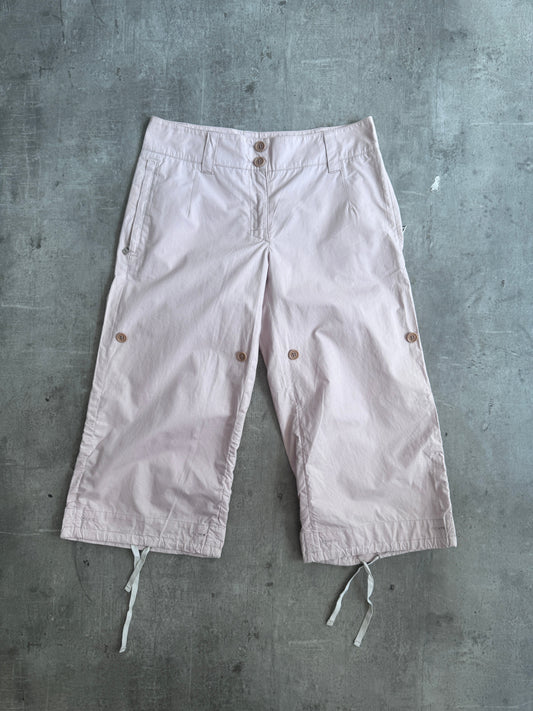 Prada Baby Pink Cargo Adjustable Capris | UK8, Multicoloured