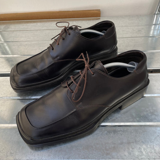 Prada Black FW99 Leather Square Toe Oxford Shoes | LARGE, Black