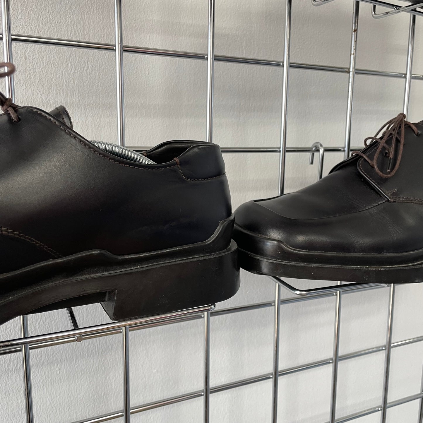Prada Black FW99 Leather Square Toe Oxford Shoes | LARGE, Black
