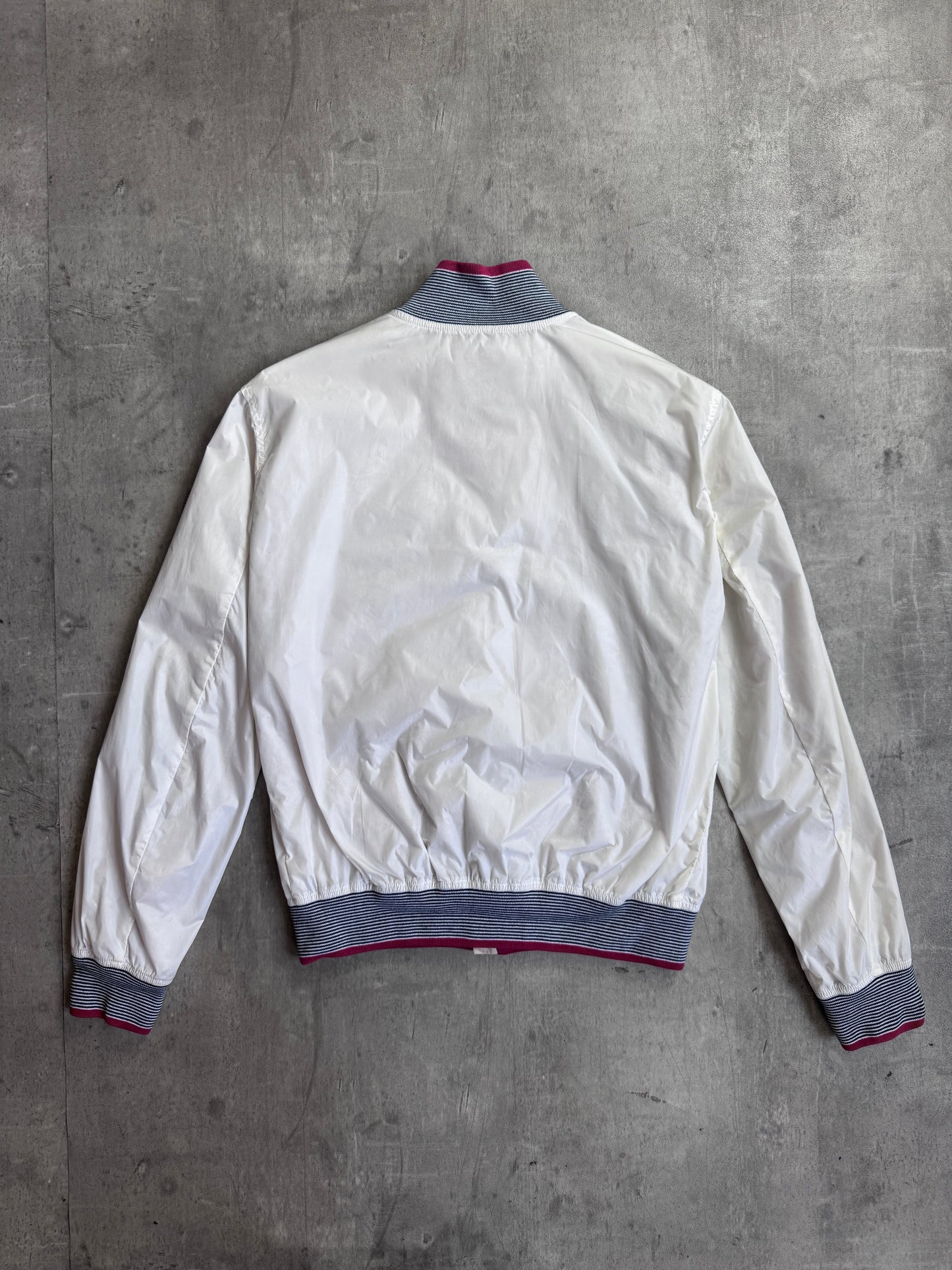 Gucci Signature Stripe Trim White Poly Bomber Jacket SC: 5782