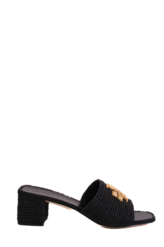 Tory Burch Eleanor Raffia Sandal Black 7 | O/S, Black