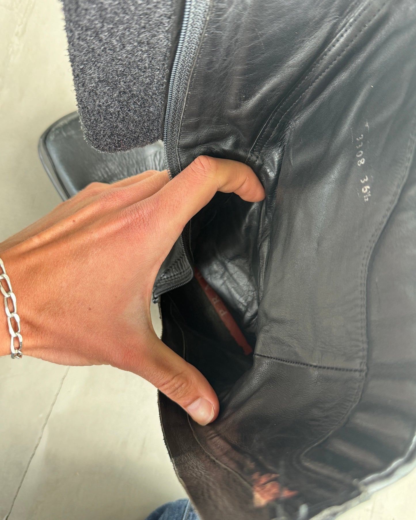PRADA FW99 LEATHER MOTO BOOTS - EU 36.5 | UK 4, Black