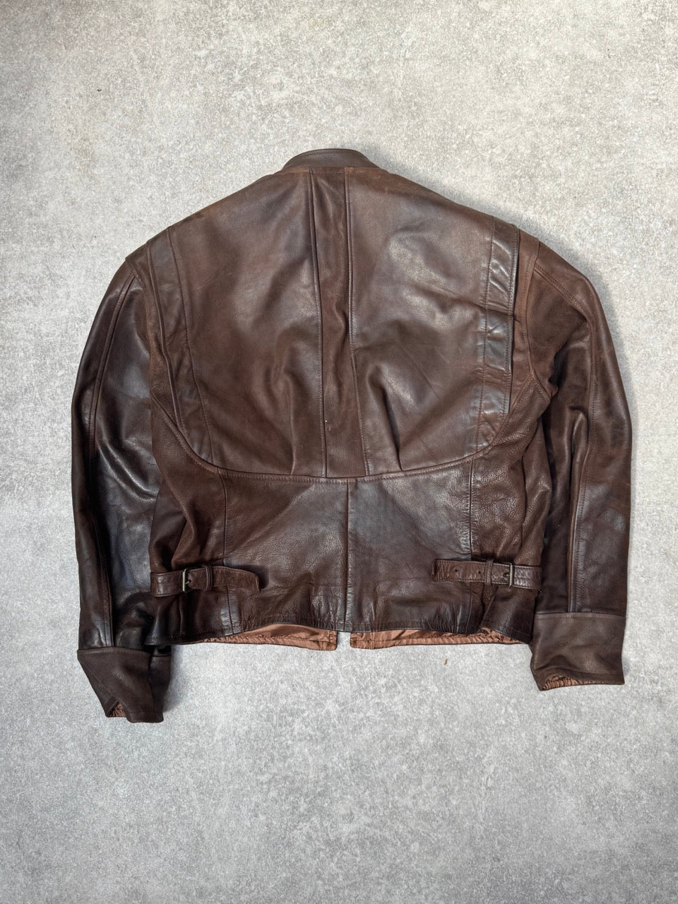 VT Rework: Louis Vuitton Lace Shoe Brown Leather Jacket