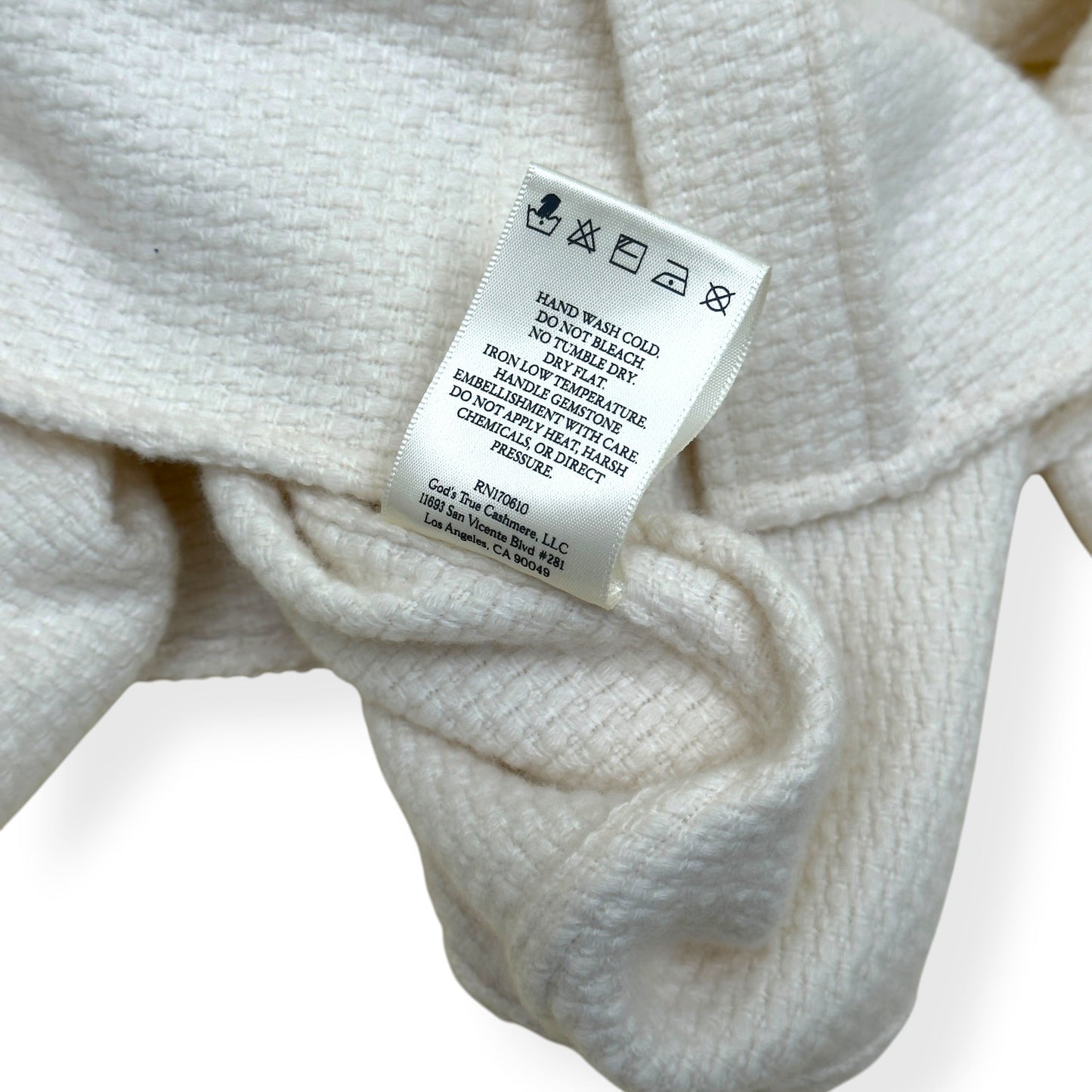 GOD'S TRUE CASHMERE AIR WAFFLE CASHMERE SHIRT ECRU XL | XL, Ecru