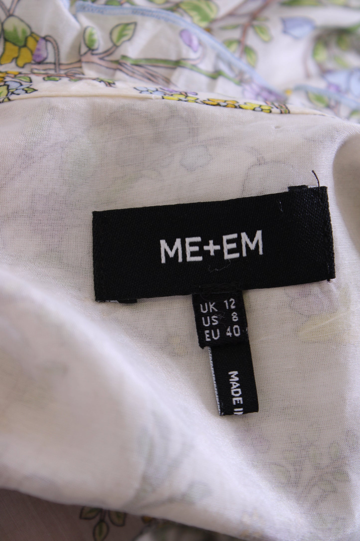 ME+EM L/S Floral Blouse White/ Yellow 12 | O/S, White