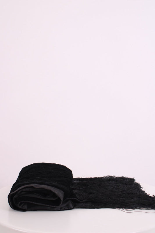 Gucci Horsebit Velvet fringe Scarf Black | O/S, Black