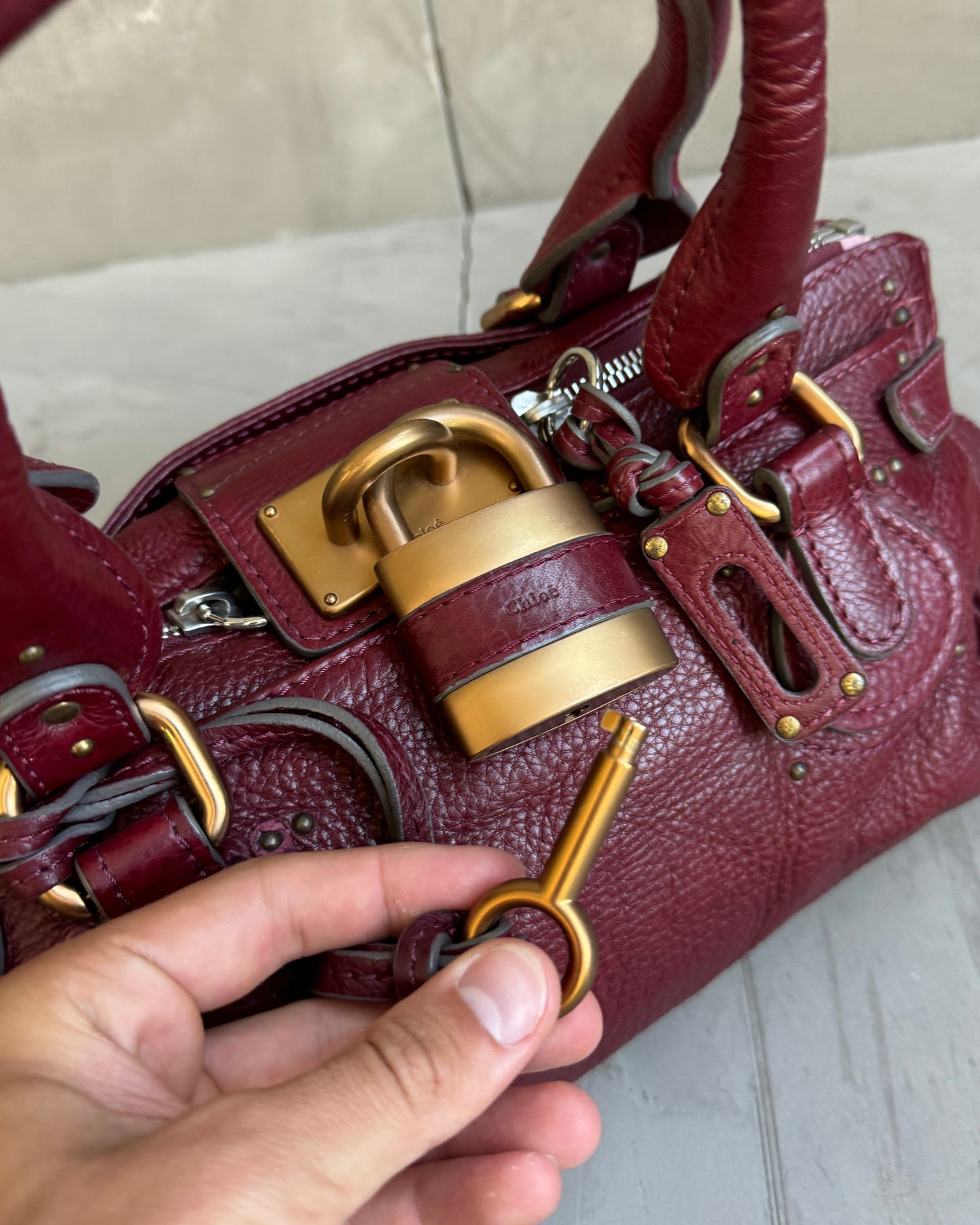 Chloe by Phoebe Philo SS05 Red Paddington Bag | O/S, Gold