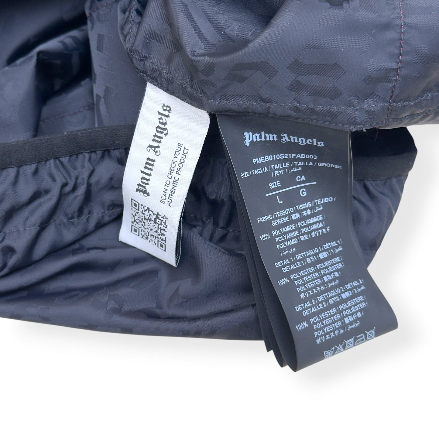 PALM ANGELS MONOGRAM WINDBREAKER JACKET BLACK L | Default Title, Black