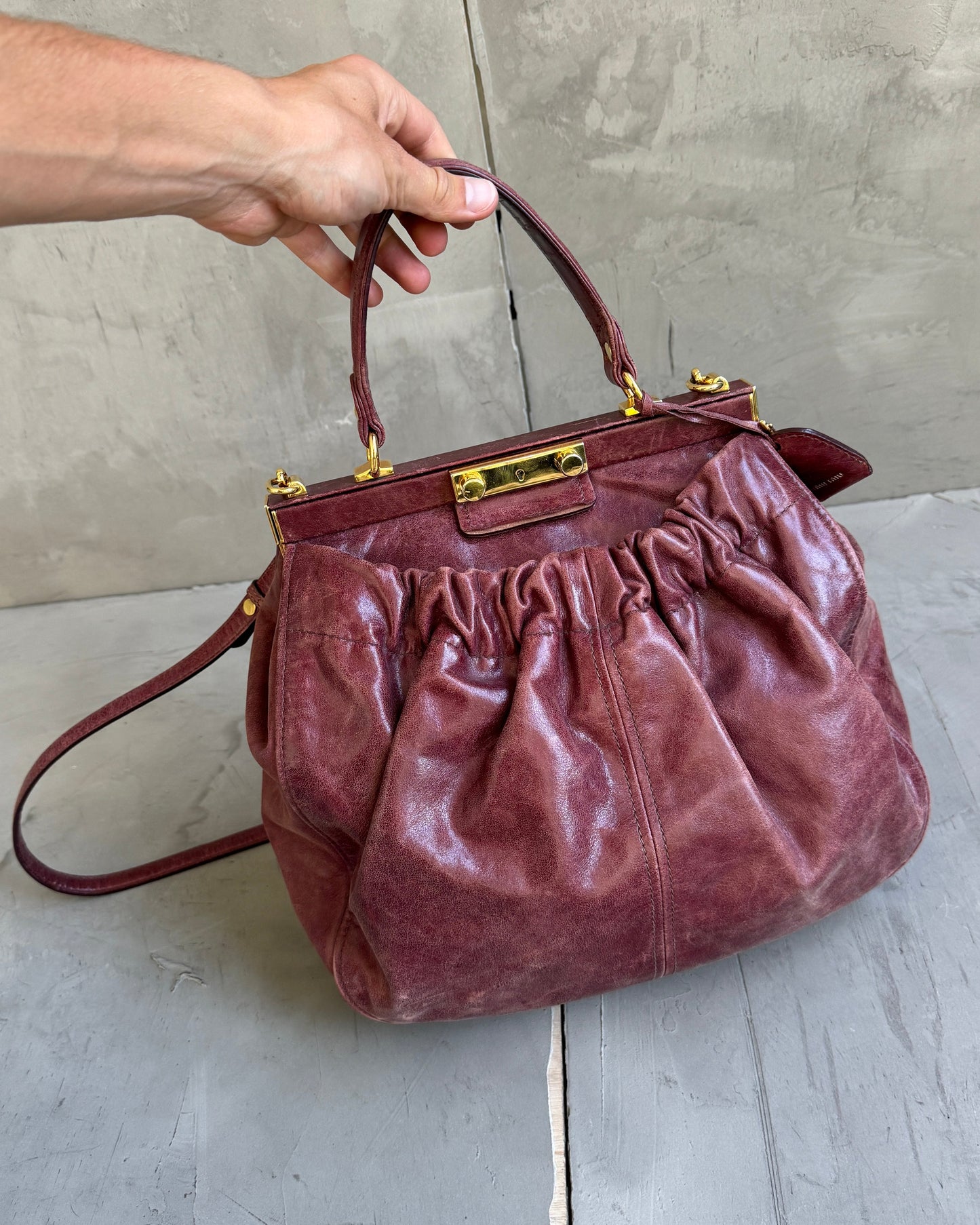 Miu Miu Red Leather Shoulder Bag