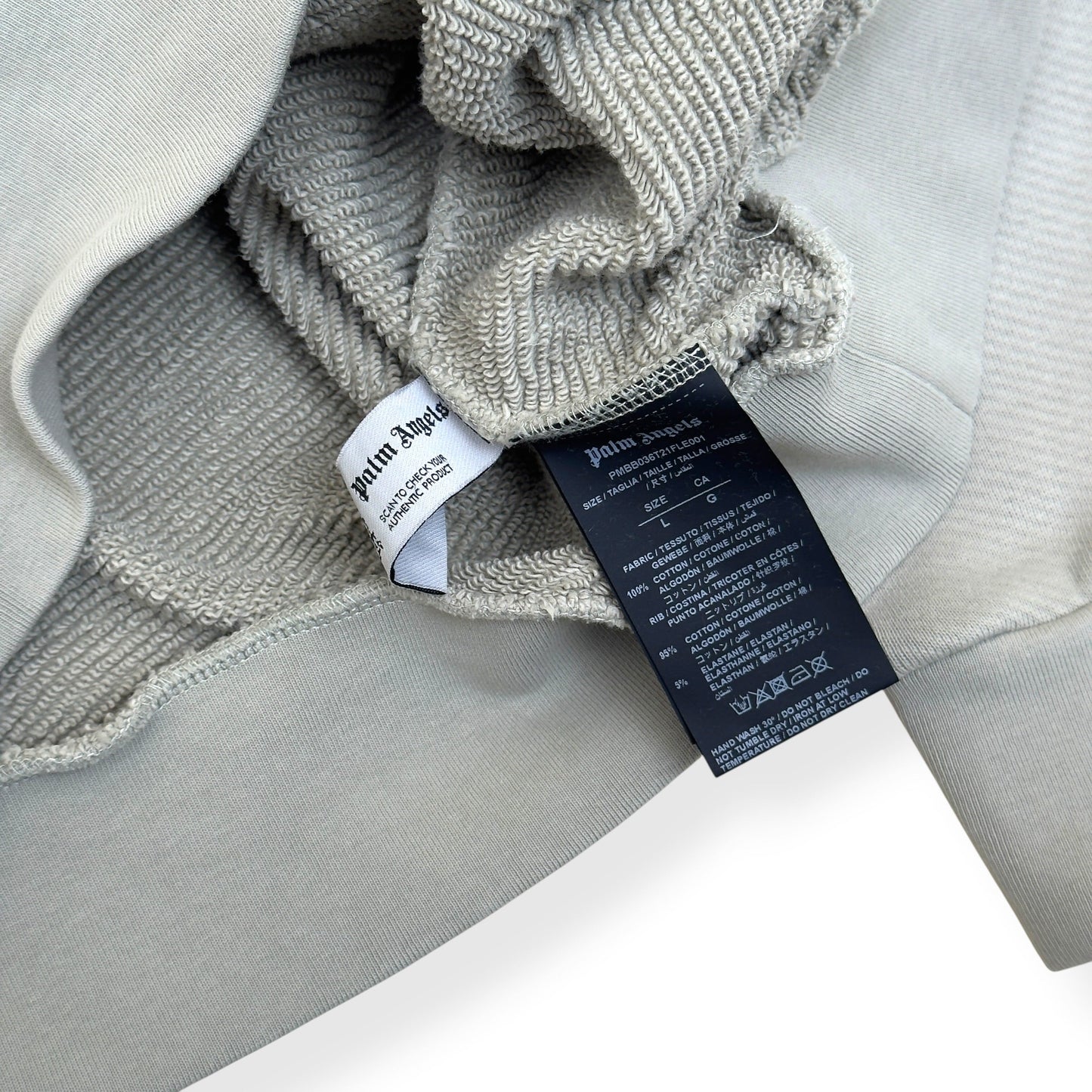 PALM ANGELS PULLOVER HOODIE GREY / BLACK L | Large, Black