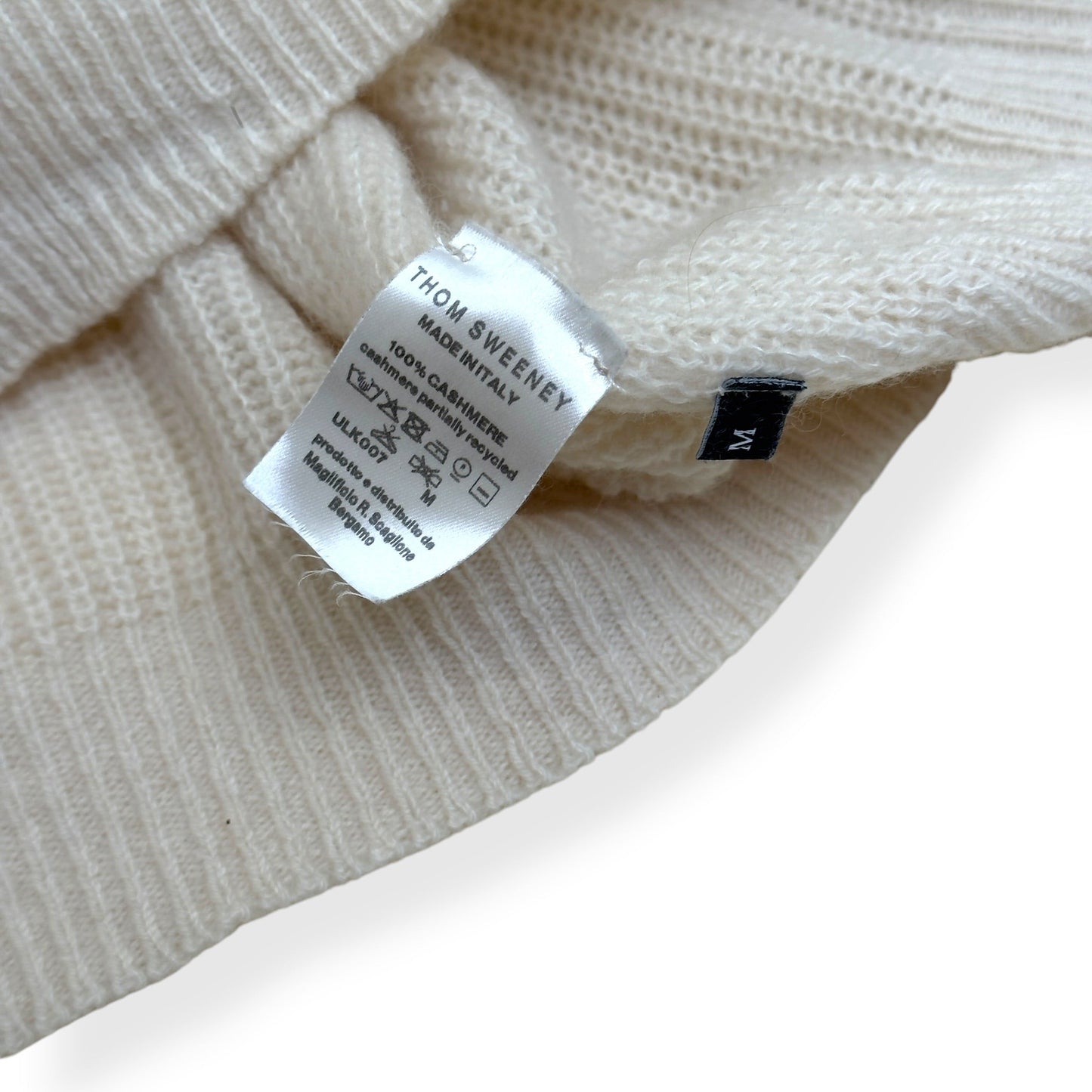 THOM SWEENEY CASHMERE CREW NECK SWEATER M | Medium, Ivory
