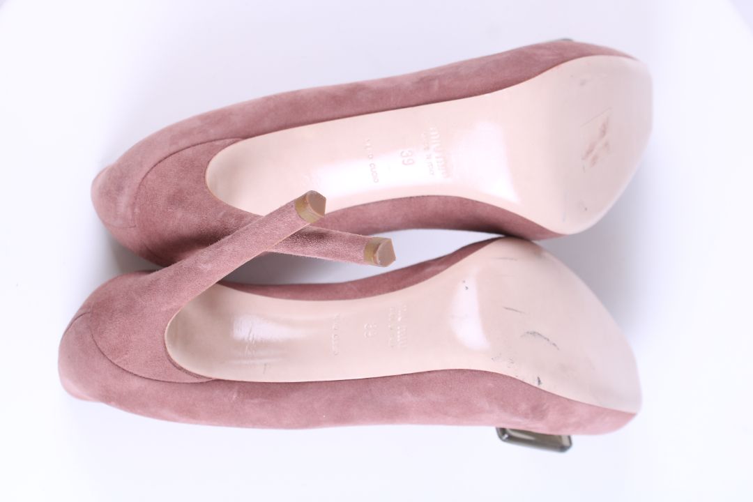 Miu Miu Crystal Embelished Shoes Pink 39 | O/S, Pink