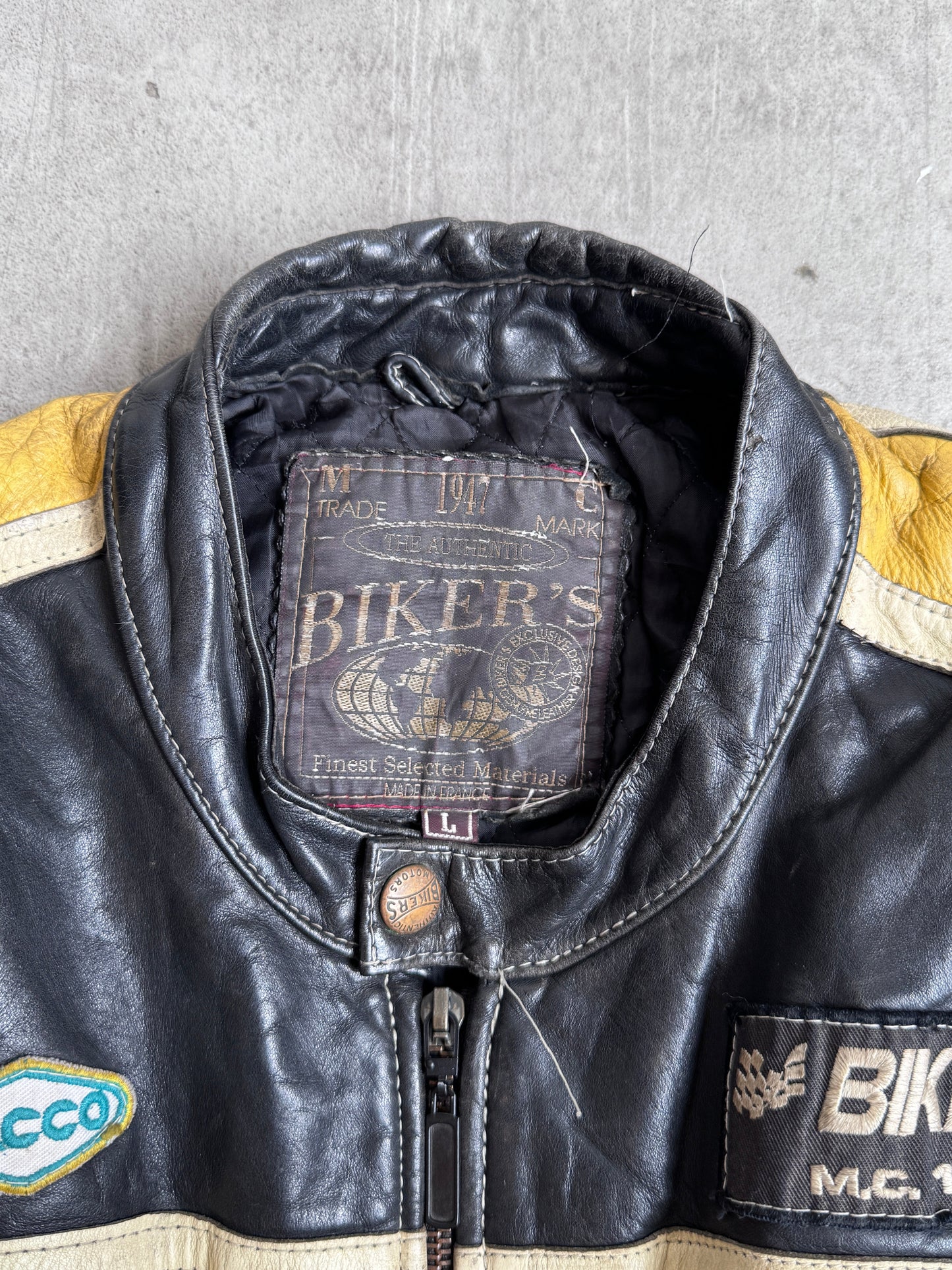 1990s Bumblebee Shell Leather Moto Jacket | Medium, Multicoloured