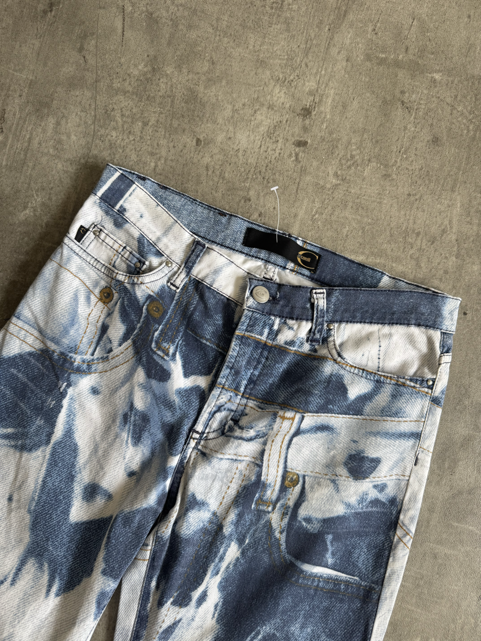 Just Cavalli Patchwork Denim Two Piece Trousers Suit | Extra Small, Multicoloured