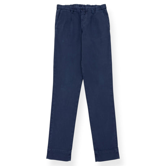 THOM SWEENEY COTTON DRAWSTRING CHINO TROUSERS NAVY 48 / S | Small, Navy