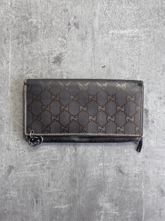 Gucci GG Monogram Bronze Imprime Continental Zip Purse