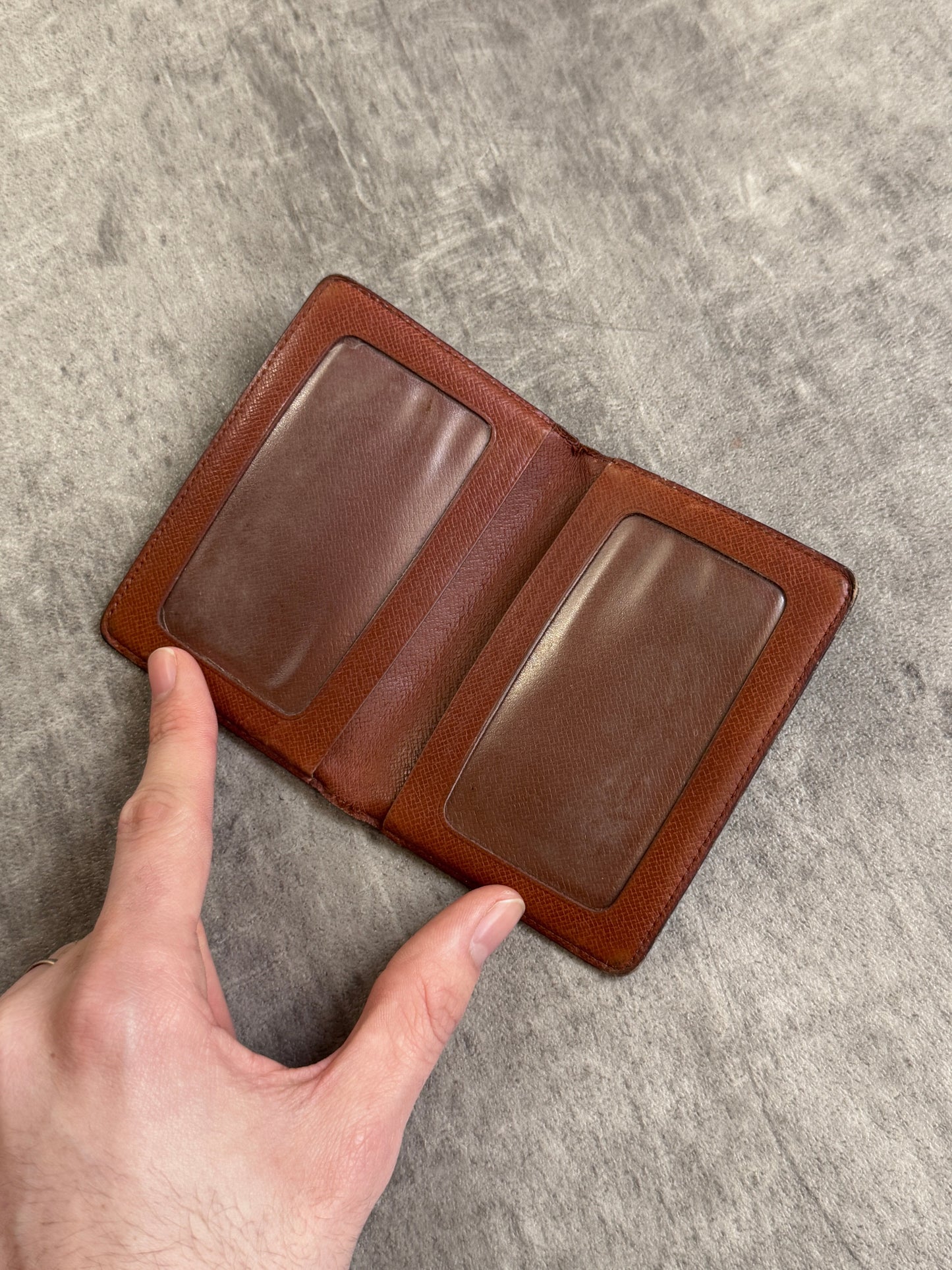 Louis Vuitton Brown Leather LV Monogram Card Wallet