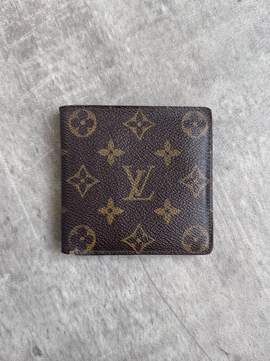 Louis Vuitton Brown Leather LV Monogram Bifold Wallet
