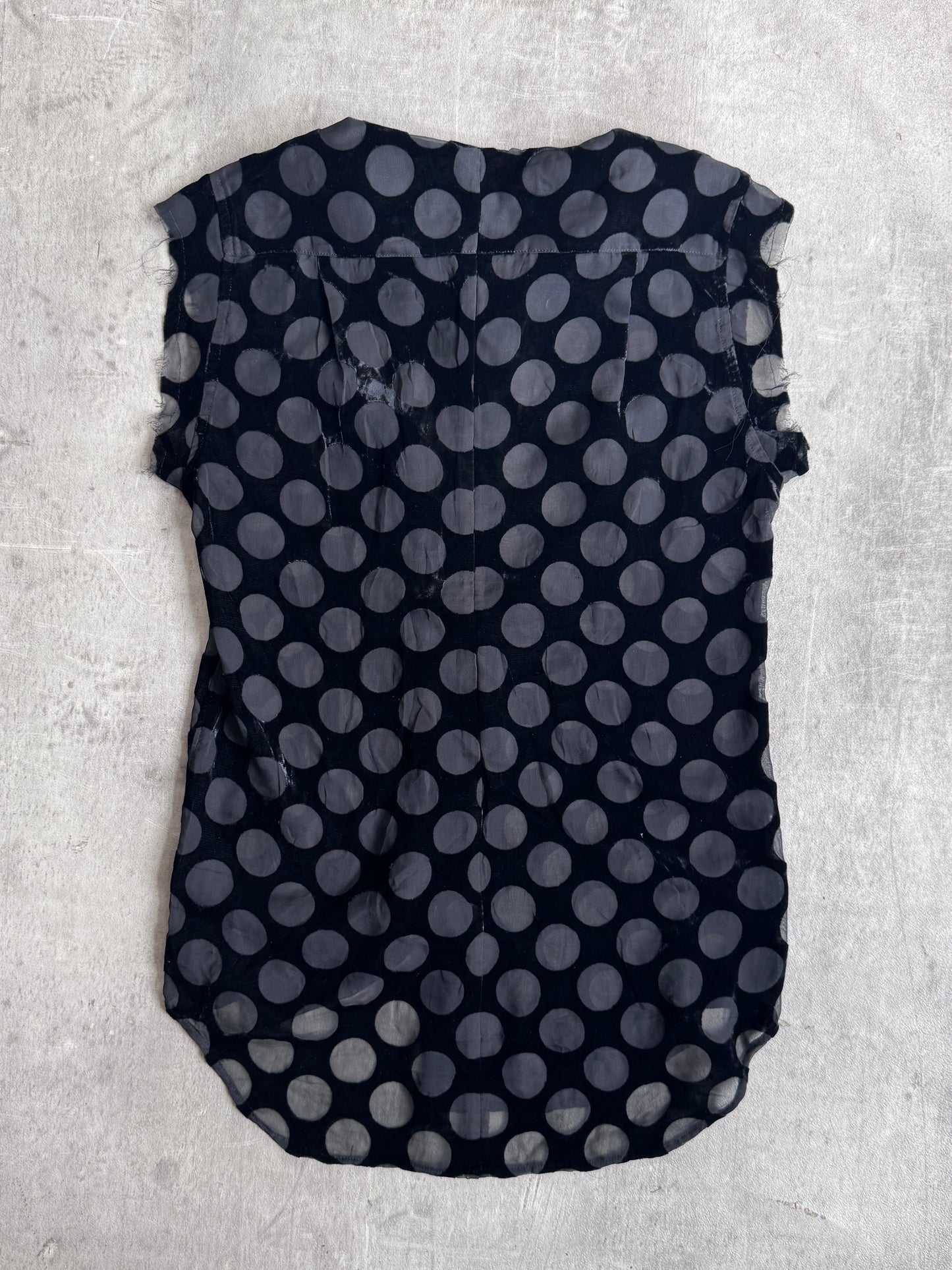 CDG Junya Watanabe Polka Dot Mesh Sleeveless Shirt