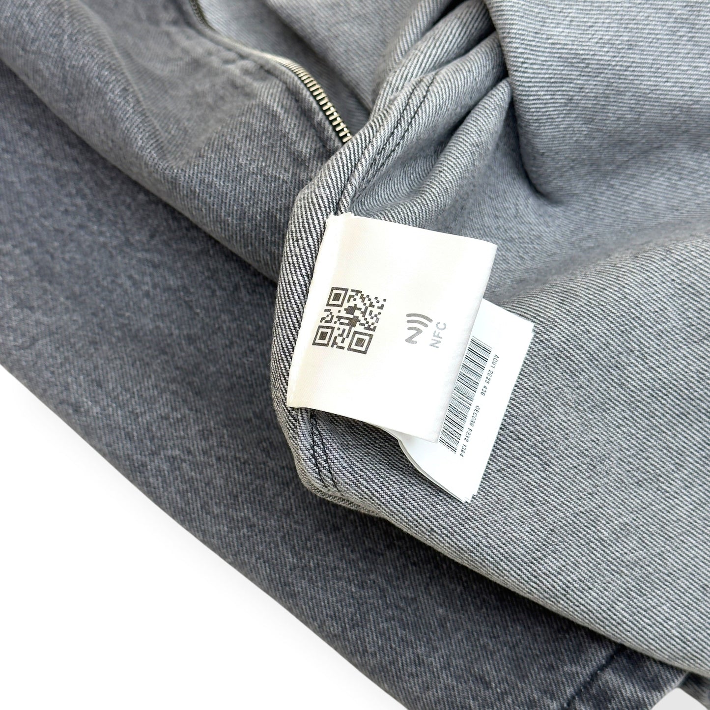 PRADA TRIANGLE LOGO DENIM ZIP OVERSHIRT GREY XXL | XXL, Grey