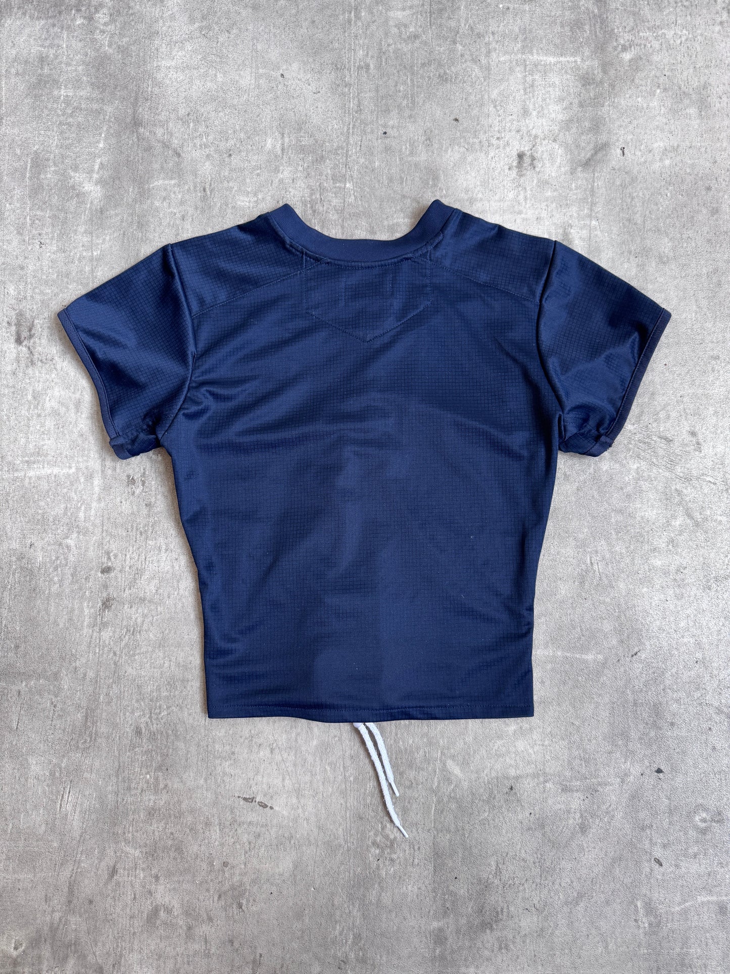 VT Rework: England Navy Asymmetric Lace Front Tee | Extra Small, Multicoloured