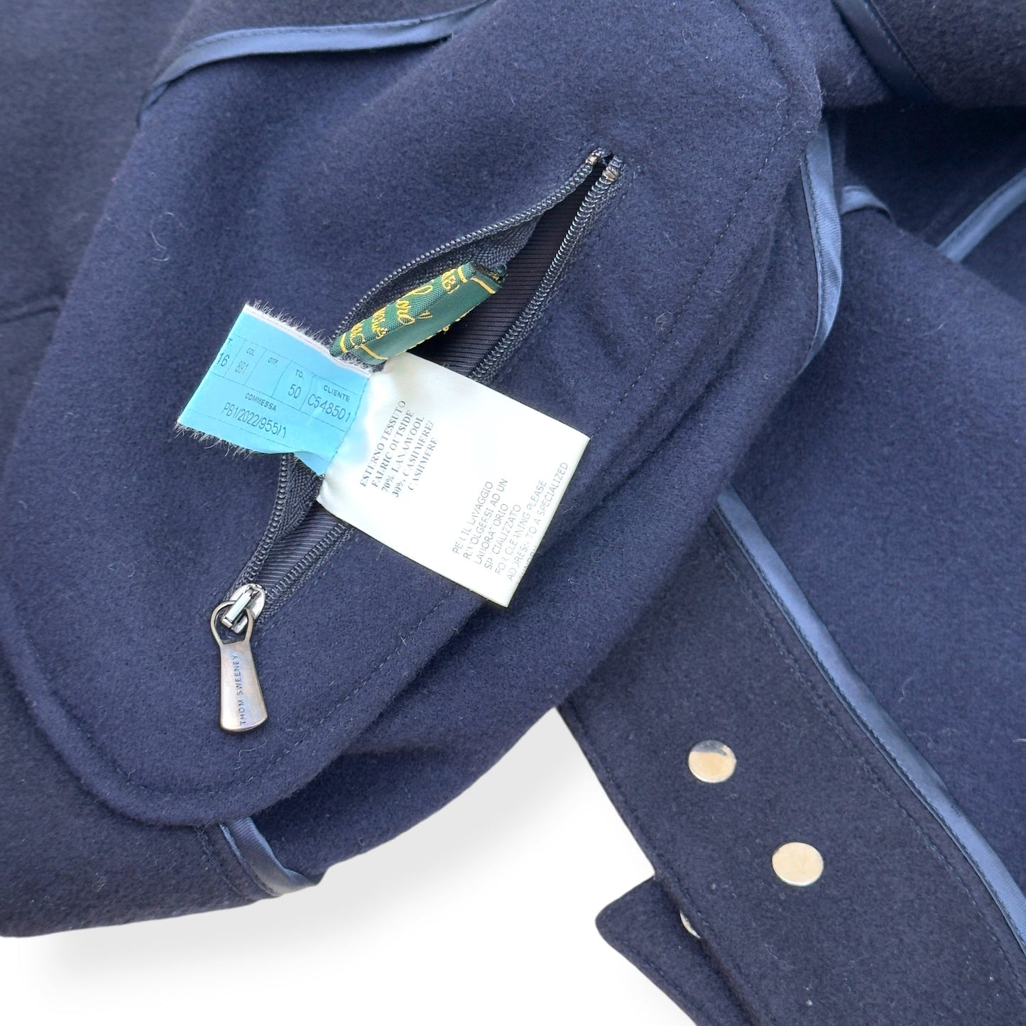 THOM SWEENEY WOOL / CASHMERE JACKET NAVY 50 / M | Medium, Navy