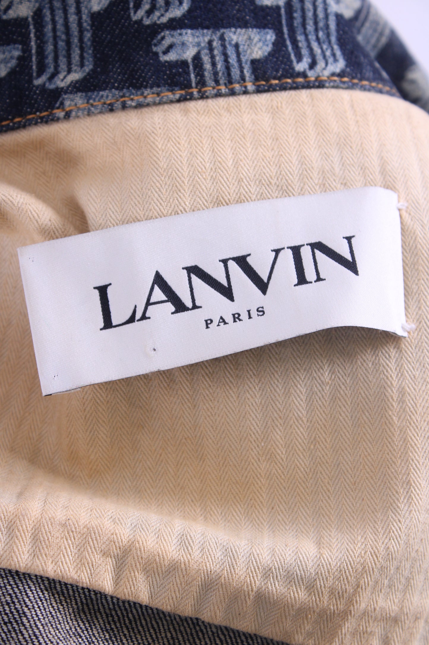 Lanvin Printed Denim Shirt Blue XL | XL, Blue