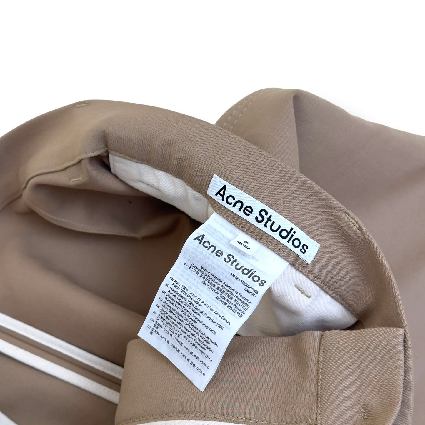 ACNE STUDIOS WIDE LEG TROUSERS BEIGE 50 / L | Large, Beige