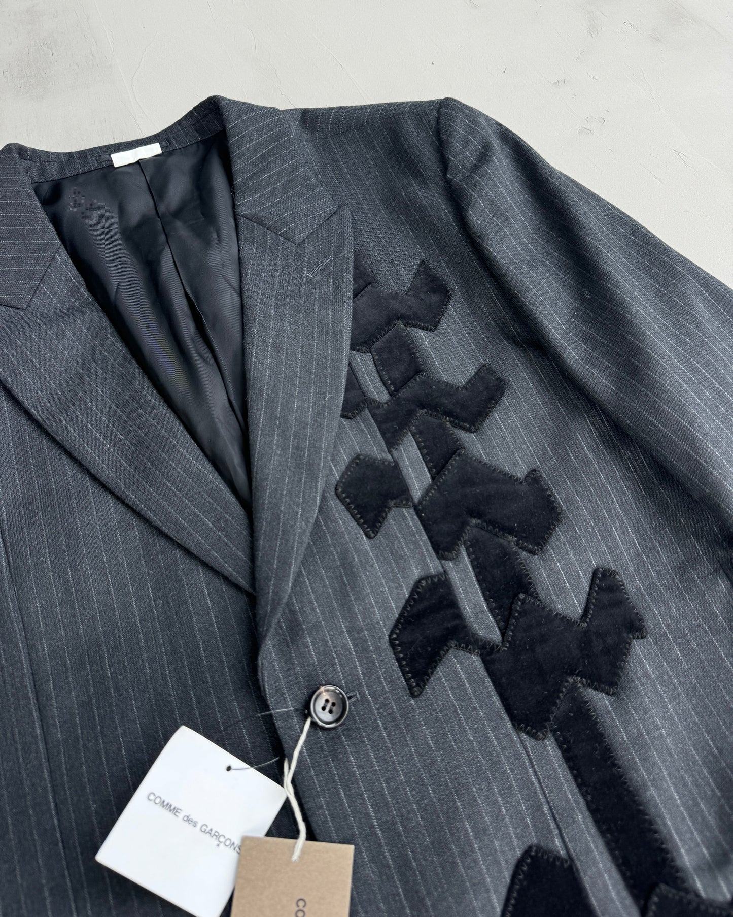 COMME DES GARCONS HOMME PLUS ASYMMETRIC WOOL BLAZER - L | Large, Black