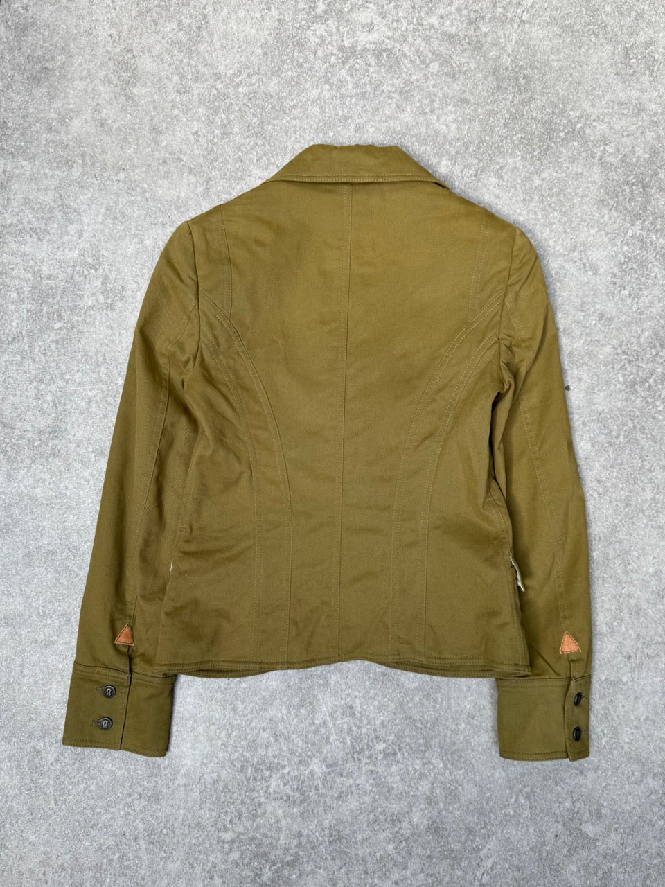 Galliano Logo Plaque Khaki Fitted Blazer