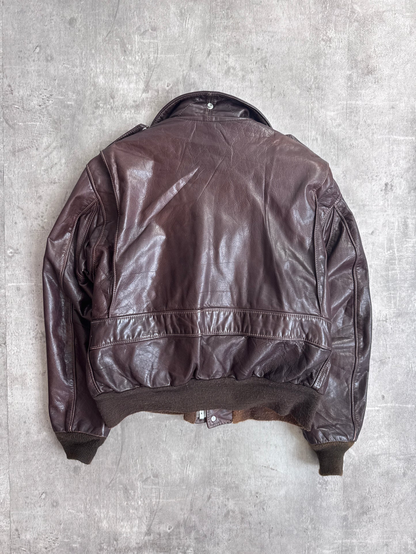 Schott Brown Soft Leather Flight Bomber Jacket