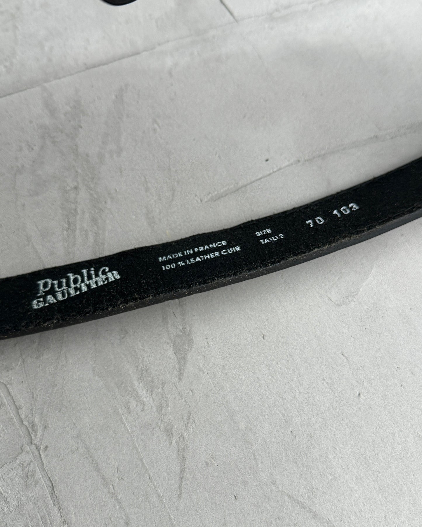 JEAN PAUL GAULTIER 'PUBLIC GAULTIER' METAL & LEATHER BELT - S | O/S, Black