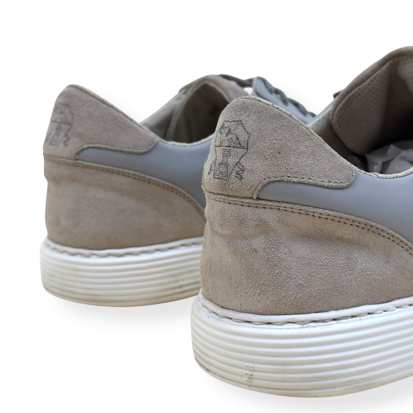 BRUNELLO CUCINELLI SUEDE / LEATHER SNEAKER GREY / WHITE 43 / UK9 | UK 9, Grey