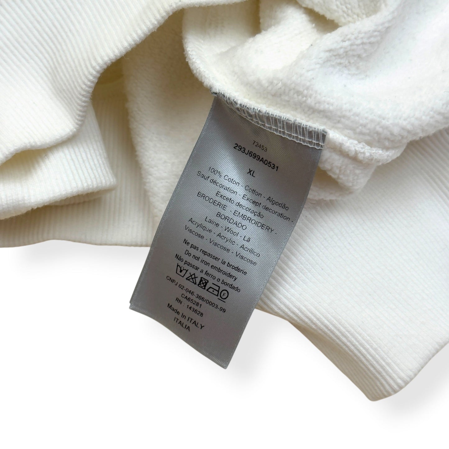 DIOR CHRISTIAN DIOR ATELIER AVENUE MONTAIGNE SWEATSHIRT WHITE XL | XL, White