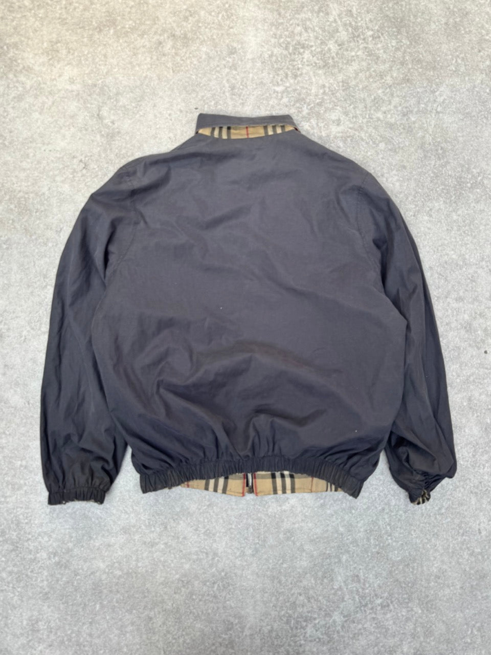 Burberry Distressed Nova Check Reversible Harrington Jacket | Large, Multicoloured