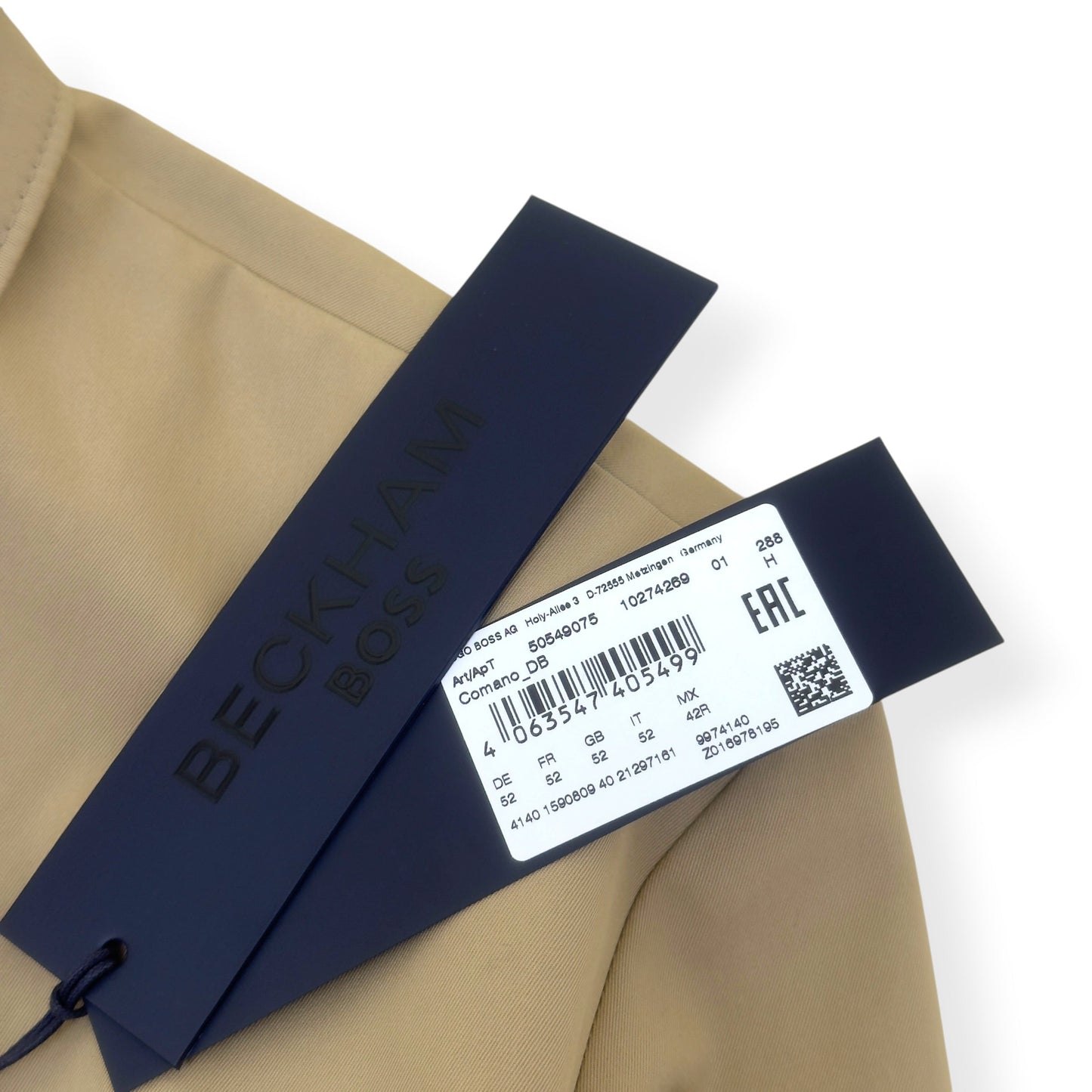 BECKHAM X BOSS COMANO ZIP JACKET BEIGE 52 / XL | XL, Beige