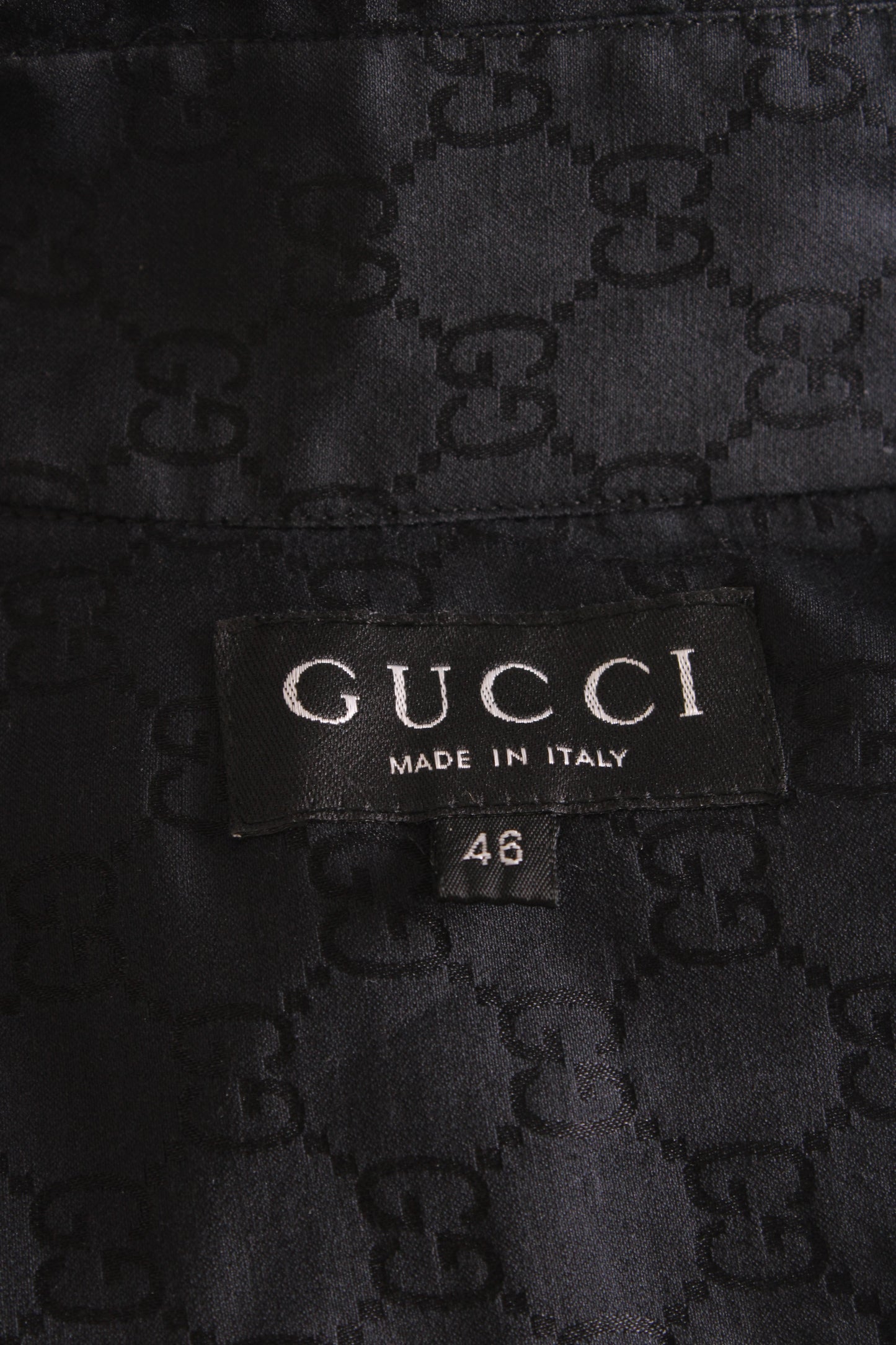 Gucci S/S 1998 Gucci by Tom Ford GG Monogram Shirt Black IT46 | O/S, Black