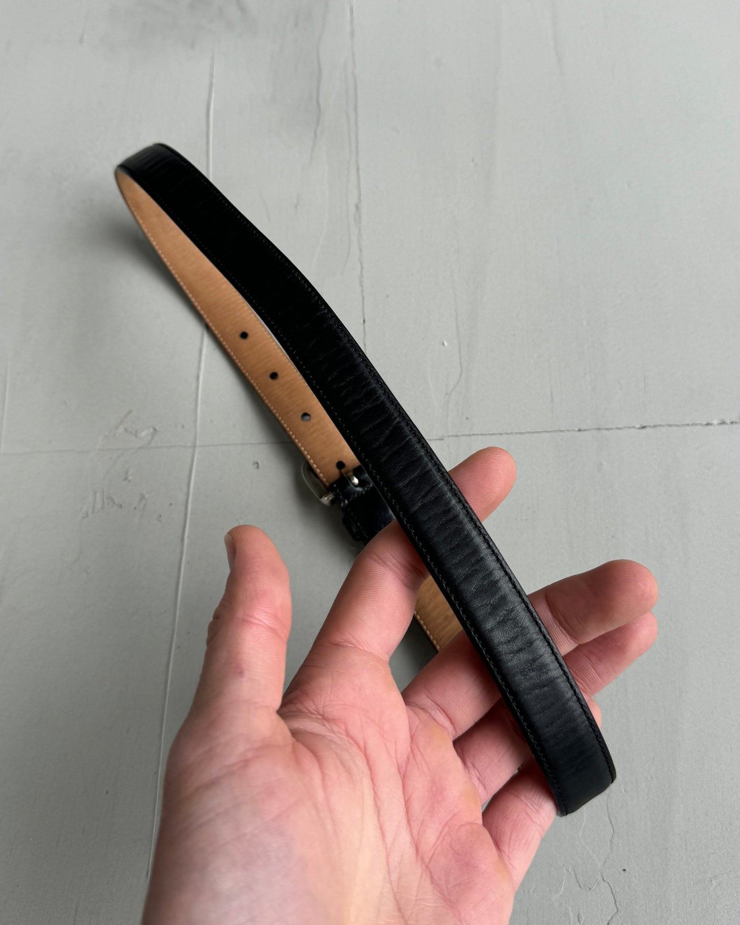 Giorgio Armani Small Leather Belt - XS | O/S, Black