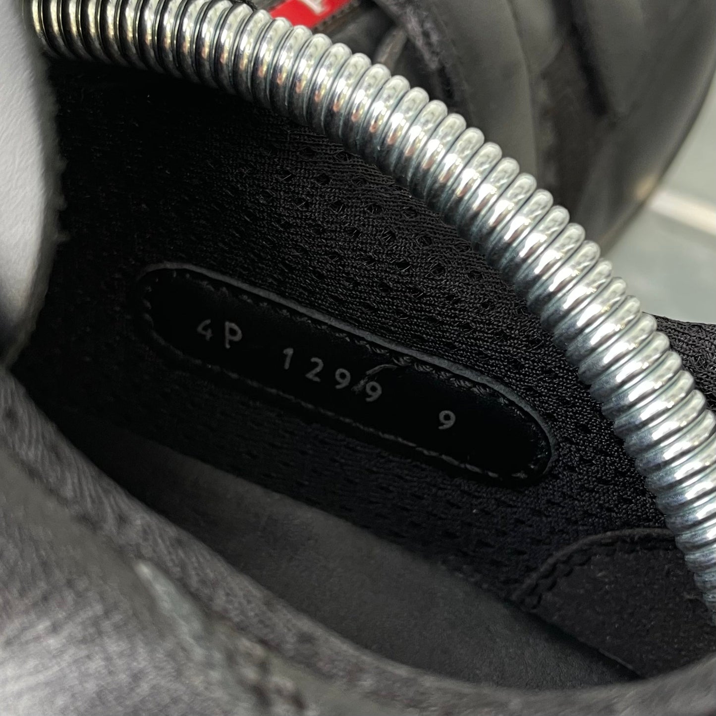 Prada Sport Black 00s Leather Spellout Strap Americas Cup Trainers | LARGE, Black