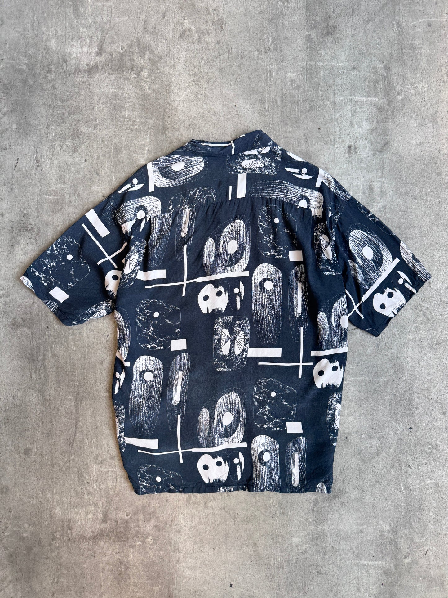 Katharine Hamnett Abstract Print Camp Collar Pocket Shirt. | Medium, Multicoloured