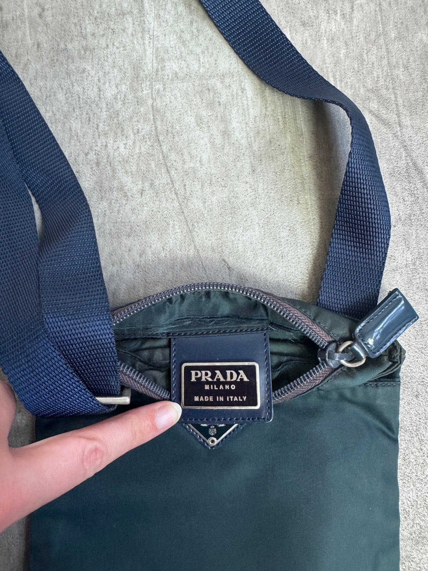 Prada Tessuto Blue Nylon Multipocket Flat Crossbody Bag