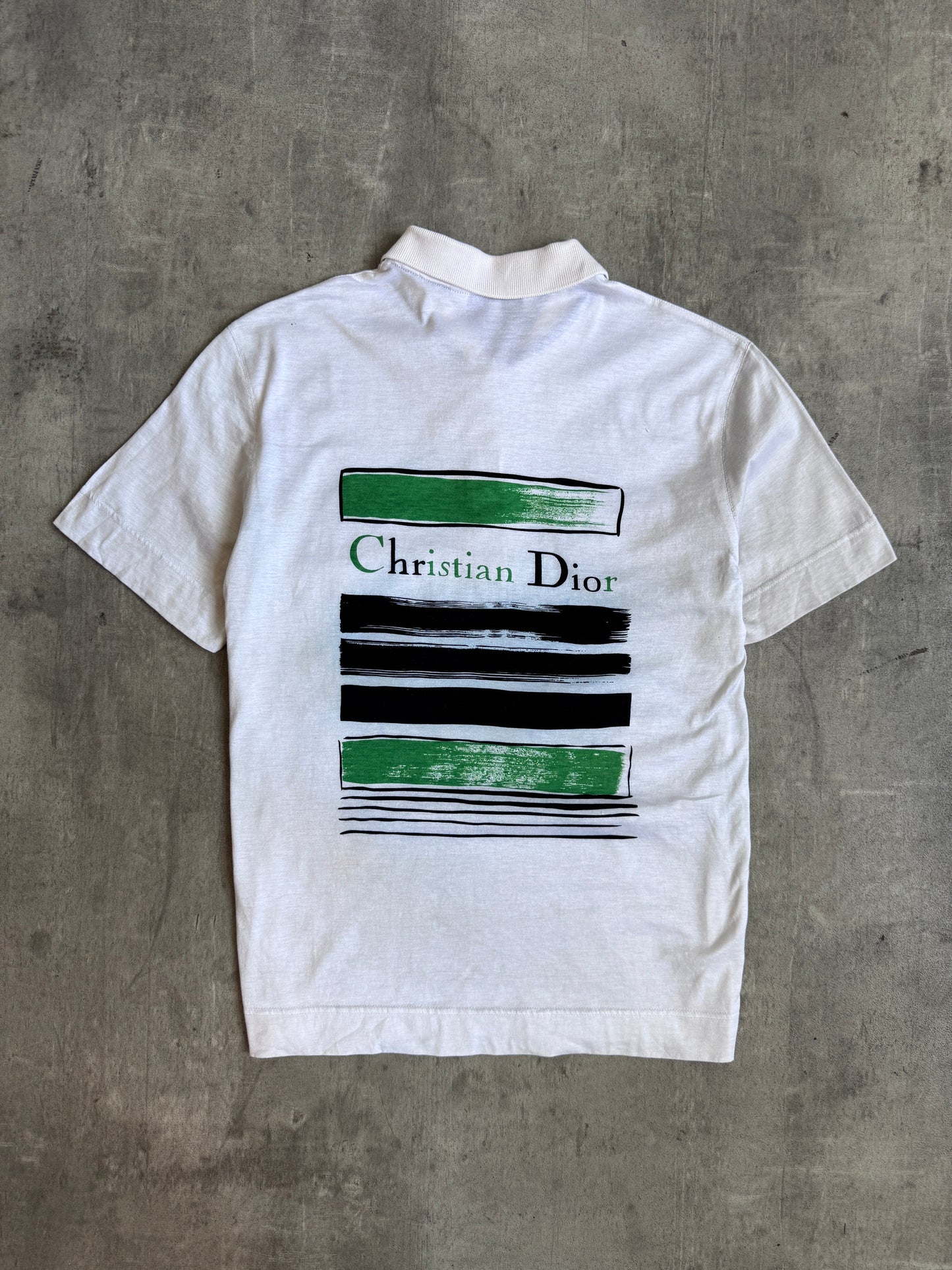 1990's Christian Dior Sports Stripe Detail Graphic Polo | Small, Multicoloured