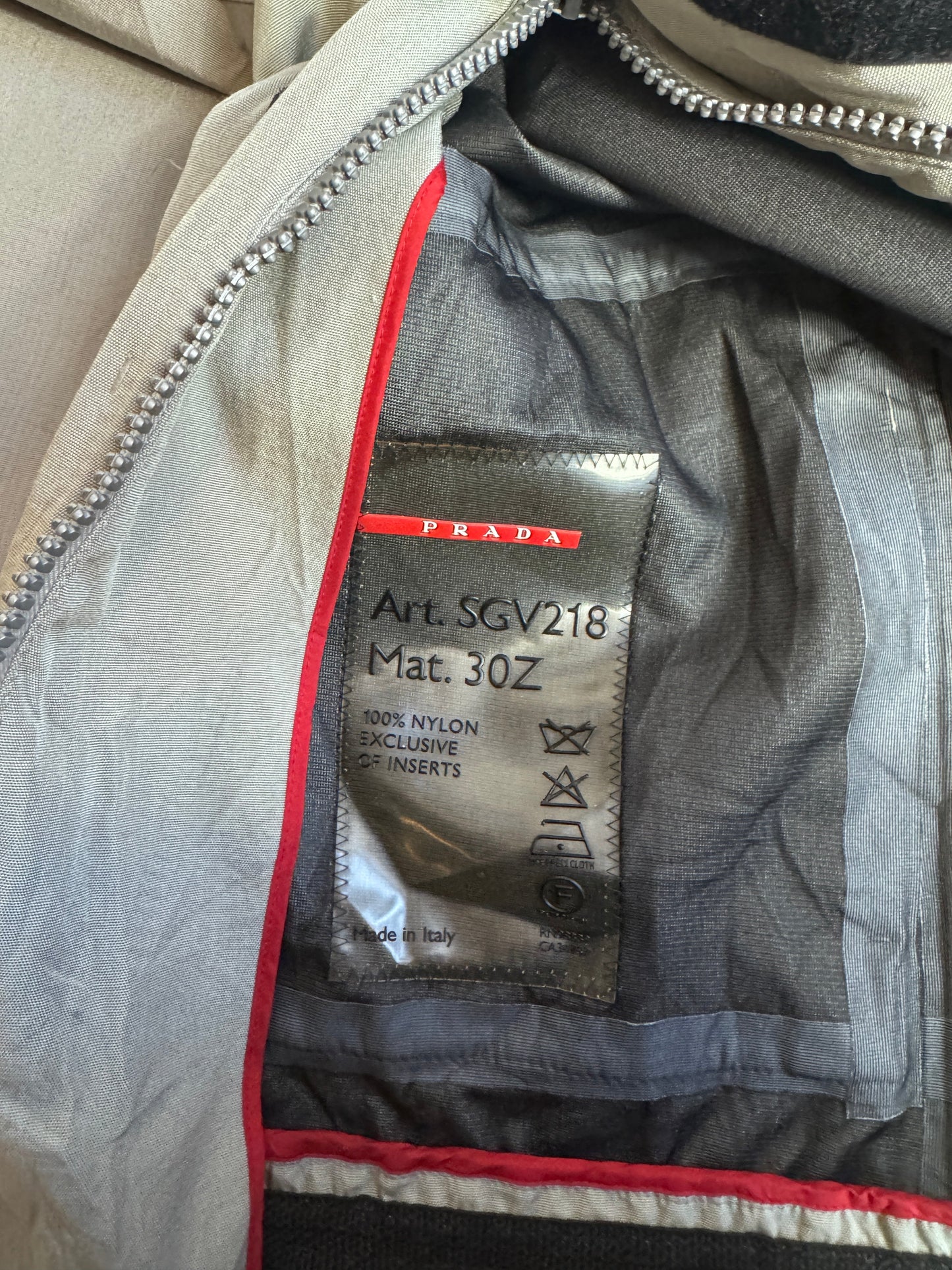 Prada Silver Luna Rossa Gore Tex Tech Jacket ART SGV218