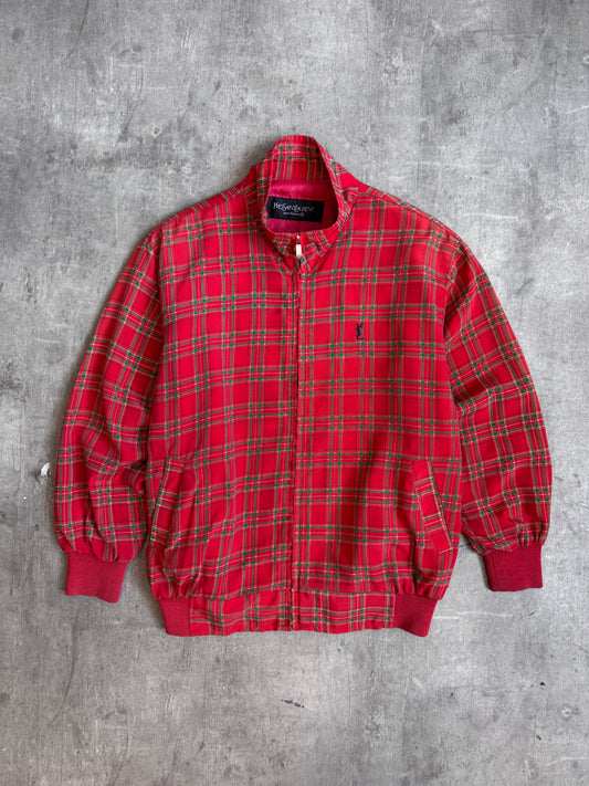 1980's YvesSaintLaurent Tartan Check Harrington Jacket | Large, Multicoloured