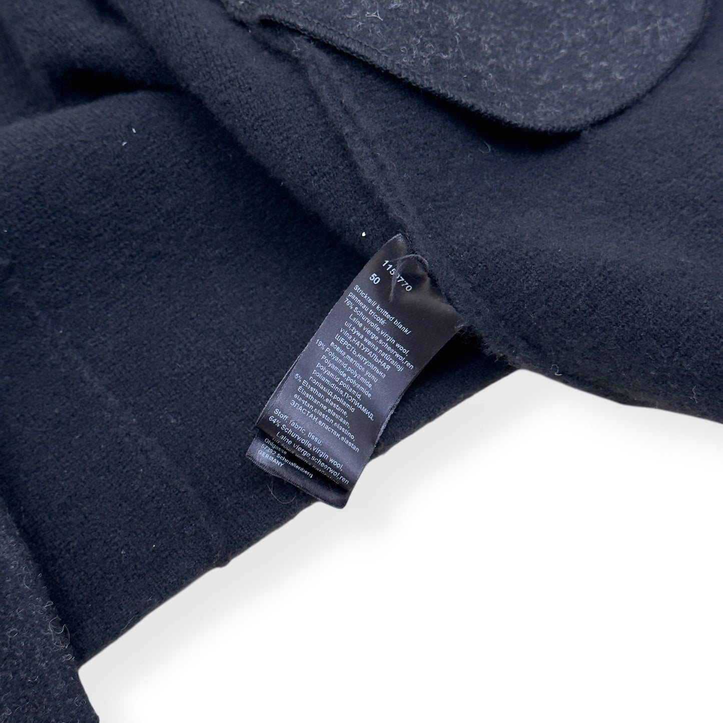 FALKE WOOL ZIP HOODED COAT BLACK SIZE 50 / L | Large, Black